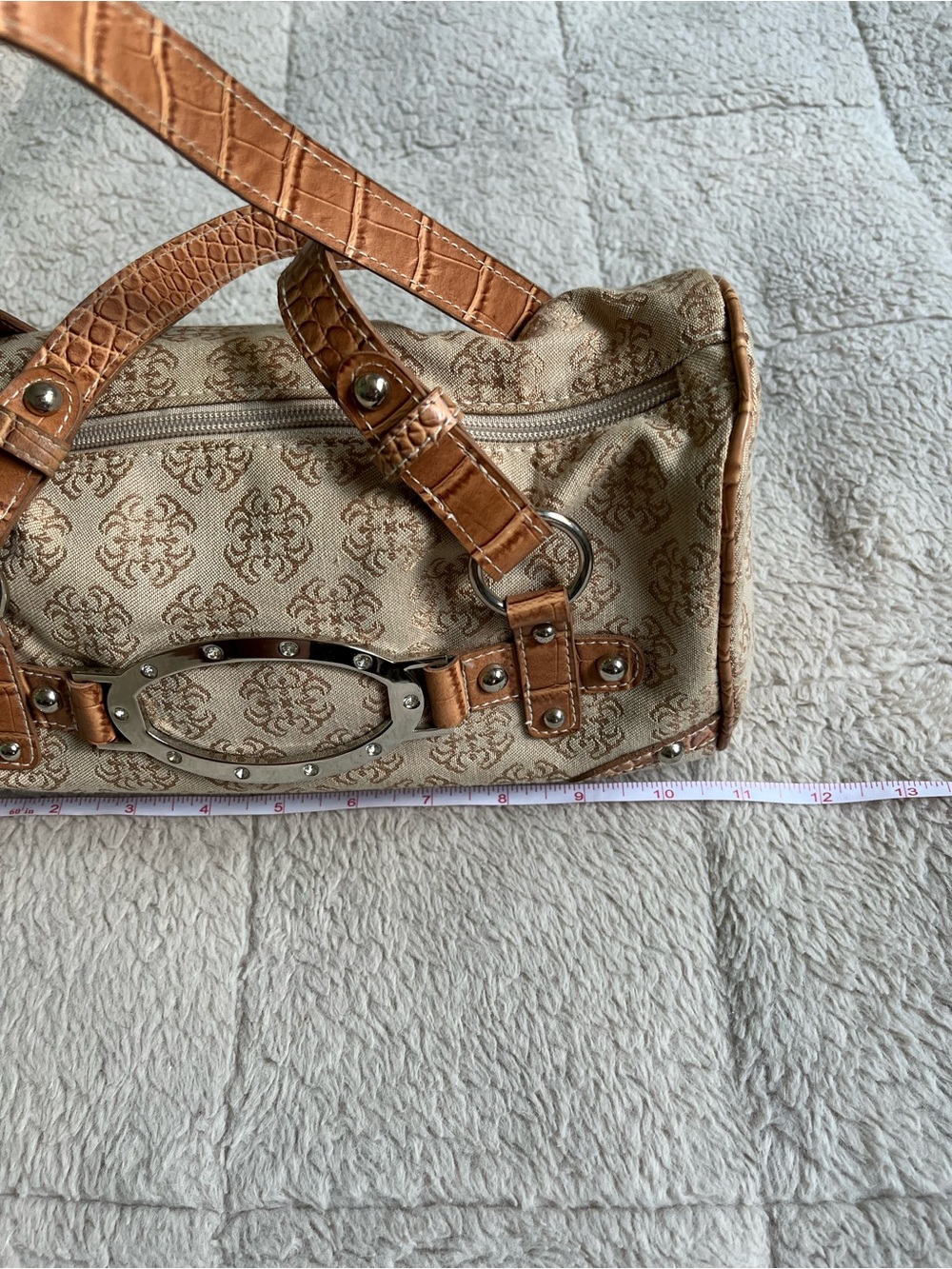 Y2K Vintage WHATEVER Baguette Bag with Sparkling Silver Hardware & Rhinestones - Picture 6 of 12